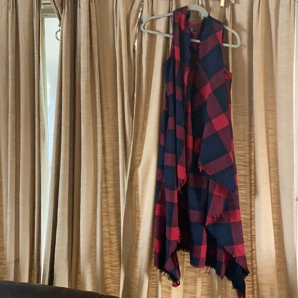 L&B small buffalo check duster with pockets